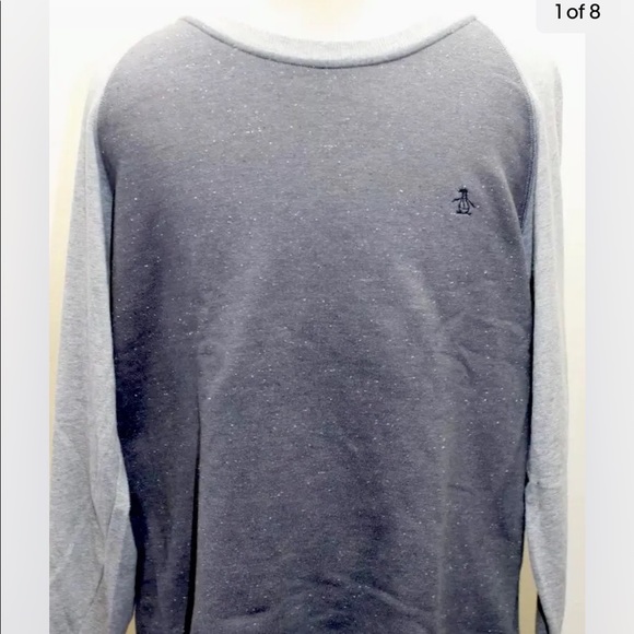 Penguin Munsingwear Gray Fleece Sweater Crew XXL Men Cotton White Thread Design - Picture 7 of 9